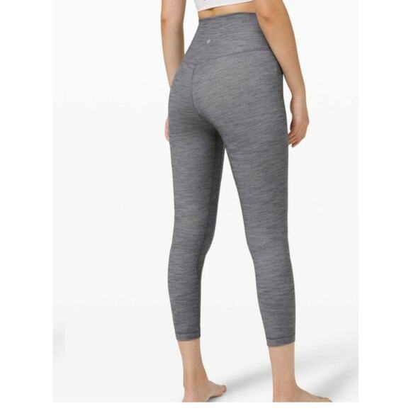 Lululemon Align Crop 21" Mini Heathered Herringbone Legging Crop Gray 2 - Picture 2 of 8